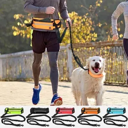 Dog Collars Running Leash Durable Hands Free With Waist Bag Premium Traction Rope Supplies For Training Hiking