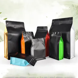 Storage Bags 25pcs 250g 500g 1kg Fashioned MaBlack And Colorful With Valve T-Zipper Roast Coffee Bean Packaging Bag