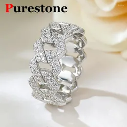 Cluster Rings Hip Hop Moissanite For Men Trend Tennis Ring Original 925 Sterling Silver Jewelry Diamond