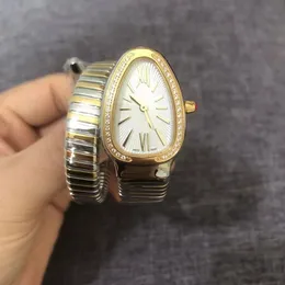 Diamond Watch Yılan Bilezik Moda Kadın Gezinme Yılan İzle Montre Serpentn Watch Gold Steel Sarılı Kayış Kuvars Kadınlar İçin Saatler Sıradan Bayanlar Bilek Kafyaları