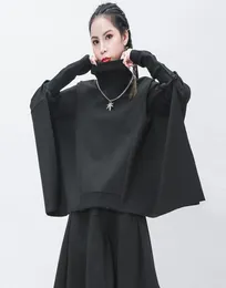 Hoodies النسائية femininos pulover sreeetwear حجم كبير من البلوزات المقطوعة كبيرة الحجم batwing طويلة الأكمام اليابانية harajuku tops6600835