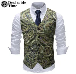 2019 Paisley Vest Männer Fashion Blumendruckkleid für Männer Weste Weste Wedding Westen Große Größe M5xl1775805