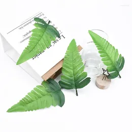 Decorative Flowers 20 Pieces Artificial Plants For Wedding Home Decoration Silk Fern Leaf Needlework Bridal Accessories Clearance Plastic