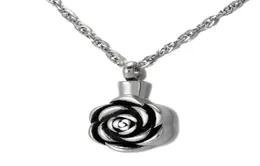 Cremation Jewelry Rose Urn Necklace For Ashes Keepsake Memorial Pendant Locket Rostfritt stål Vattentät Remembrance Halsband1319454