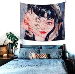 Ffo junji ito oblebestry wanging kawaii room decor decor anime strols manga ужас Томи Хараджуку для пикника одеяло 2201104583292