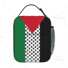 Totes Palestinian Flag Hot Isolated Lunch Bag For Mens Picnic Travel Work Portable Food Container Cooler Box H240504