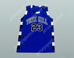 Custom nay mass jovens/crianças Nathan Scott 23 One Tree Hill Ravens Blue Basketball Jersey Qualquer jogador Top Stitched S-6xl