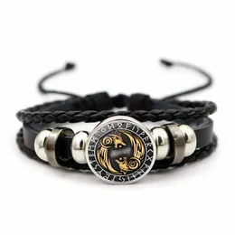 11colors science fiction fantasy vintage viking movie film halloween Glass Cabochon Multilayer Leather Bracelets High Quality Bangles