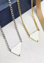 Nytt silverhalsband pendellkedja och guld lyxig triangelform halsband för kvinnor tjej valentine039s mor039s dag 3516940