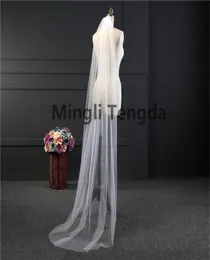 2018 Элегантная свадебная вуал 200 см150 см. Один слой Ivory Белый цвет мягкие свадебные вуали с расчесывой невестой.