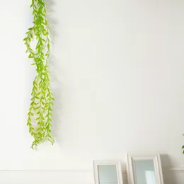 Planta de simulação de flores decorativas salgueiro Rattan pendurado no Natal Casamento de teto de parede de plástico decoração verde para casa