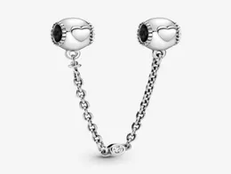 100 925 Sterling Silber Angehobener Herzen Sicherheitskette Charm Fit Original Europäische Charmalme Bracelet Fashion Schmuck Accessoires4097991