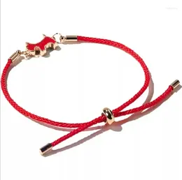Bangle Red Rope Korea Sov från österrikisk duplex Pup Brace Women Fashion Jewelry Simple Hand