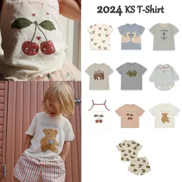 2024 Summer Ks Shirt Child T Baby Clothes Set Kids Top and Bottom for Toddlers Boys Girls Abbigliamento 240430
