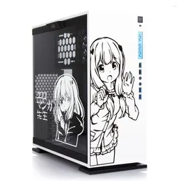 Window Stickers Izumi Sagiri Anime For Atx PC Case Cute Cartoon Decor Decals Computer Chassis Skin Hollow Out Sticker