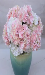 Fiori artificiali Bouquet Hydrangea 5 Teste forcelle Fiore di seta Vero Touch Flower per fai da te Tavola per la casa Decoraggio di compleanno del matrimonio18905265