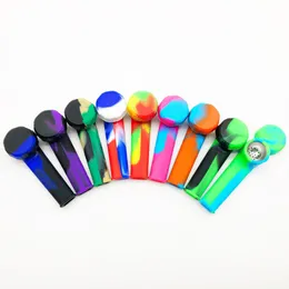 Tubo di silicone infrangibile piccoli tubi colorati con pentola di fumo in acciaio inossidabile completamente lavabile per fumatori di tabacco da smerigliatrice bong