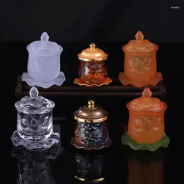 Dekorativa figurer kinesiska Buddha Hall erbjuder bord keramik heliga vatten cup traditionell buddhism dyrkan levererar kreativitet hem