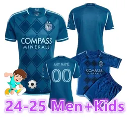 MLS 2024 25 Sporting Kansas City Soccer Jerseys Игрок версия 2024 2025 Футбольные рубашки дома для взрослых Maillot de Futol Custom Pulido Busio Russell Zusi66