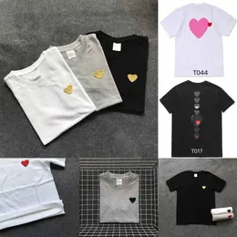 Shirt Designer T Commes Des Garcons Baumwollmodemarke Red Heart Sticker T -Shirt Damen Liebe lässig alles Paar Kurzarm Männer CDGs spielen yg -Shirt