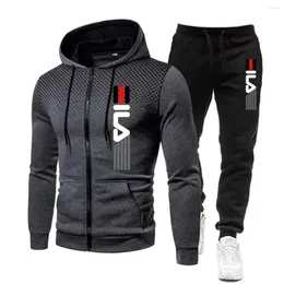 Men's Tracksuits Spring And Winter Zipper Hoodie Casual Sweatpants Fashion Gym Activewear Set Running Wear Two-piece