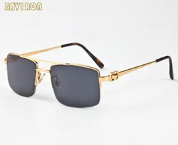 مع Box 2020 Fashion شبه نصف نظارة شمسية بدون حافة مع معابد بوفالو قرن المنعشات من أشعة الشمس مع Lunettes de vue femme lune9583015