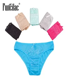 FUNCILAC Seamless Lace Underwear Panties Woman Underwear Cotton Briefs Culotte Femme Sexy Womens Lingerie 5pcslot2700747