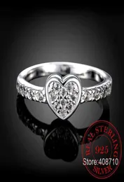 Mother039s Day Gift Anello del cuore zirconico originale 925 Sterling Silver Fashion Love Heart Anelli per donne Fare gioielleria fine Q0702423841