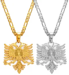 Anniyo Albania Eagle Anhänger Halsketten für Männer Frauen Silber Farbe albaner Schmuck Ethnische Geschenke Kosovo 2334066902133