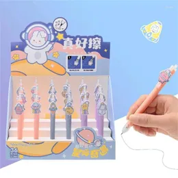 PCS/LOT KAWAII Astronaut Erasable Press Gel Pen Söt 0,5 mm Blått bläck Neutrala pennor för att skriva kontorsskolatillförsel