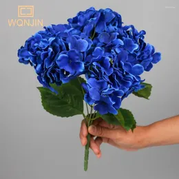 الزهور الزخرفية wqnjin 5 رؤساء bouquet bouquet الحرير الاصطناعي لحفل حفل زفاف غرفة المعيشة التزيين ديكور المنزل