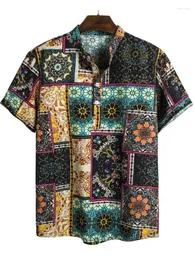 Polos maschile Summer Sumping Shirt Beach Beach Oversize Mens Floral Shirts Hawaiian Shirts Polo Blank Rama ricamato di alta qualità