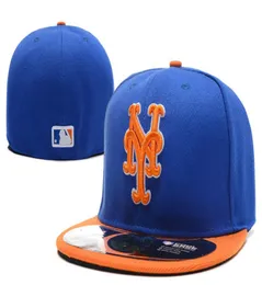 2020 Top Quality Fashion Fan039s Popular NY Mets Orange Blue Flat Fitted Caps Men039s Sport All Team Baseball Full Closed De4725101