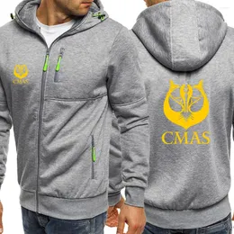 Men's Hoodies Diving CMAS Spring And Autumn Tri-color Hooded Jacket Leisure Zipper Sweatshirt Sportswear Fashion