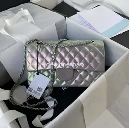 Klasik flep cf omuz çantası yağlı dişi kadın messenger tasarımcısı pürüzsüz kuzu derisi crossbody çantalar havyar inek el çantası altın sier zincir yemek totes