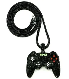 Hip Hop Game Machine Handle Pendant Mens Full Crystal Heavy Necklace Fashion Iced Out Game controller6319700