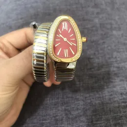 Yeni Kadın Lüks Marka Yılan İzle Kadın Gezinti Serpentn Watch Quartz Ladies Gold Watch Diamond Wristwatches Kadın Moda Bileklik Saatler Relojes Montre De Luxe