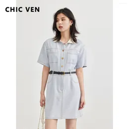 Partykleider Chic Ven Damen eine Linie Slim Korean Vintage Polo Kragen Damen Dress Open Draht Mode weibliche Kleidung Sommer 2024 Mädchen