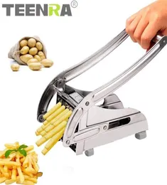 TEENRA 2 Blades Stainless steel French Fries Cutter Potato Chip Cutter Machine Potao Slicer Chopper Potato Cutter Peeler 2103193723325