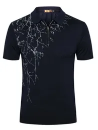 Mężczyźni Polos Summer Wear Mosaic Swarkin Silk Zilli Zilli geometryczny wzór Swater krótkie rękawowe T-shirt