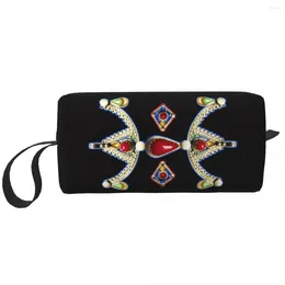 収納バッグZ Imazighen Kabyle Jewelry Travel Gosmetic Bag Amazigh Berber Ethnic Makeup Toyrotry Organizer Lady Beauty Dopp Kit