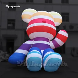 wholesale Personalized Large Colorful Inflatable Bear Balloon 4m Air Blow Up Cartoon Animal Mascot Model For Building Roof Decoration