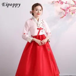 Sahne Giyim Kore Kostümü Hanbok Kore Performans Ulusal Dans Folk Kadın