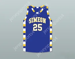 Custom Nay Mens Youth/Kinder Benji 'Wilson 25 Simeon Career Academy Wolverines Royal Blue Basketball Trikot Top S-6xl