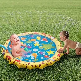 100170 cm Summer Kids Sprinkler Play pad tappetino da esterno spiaggia giallo mare gonfiabile in acqua gampi d'acqua per acqua cuscino 240430 240430