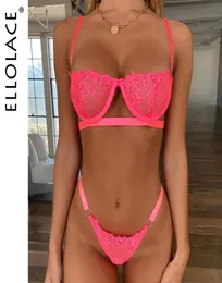 Etniska kläder Ellolace Lingerie Women039s Underwear Set Sexig spet Erotisk kvinnlig bh -trosor kvinnor8064432