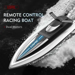 2.4G LSRC-B8 RC Racing de alta velocidade Barco de corrida à prova d'água Modelo recarregável Rádio elétrico Rádio Remoto Speedboat Toys for Boys 14Y 240430