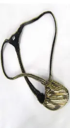 Męskie micro stringi gniazda woreczka TBACK Bielica G4033 Błyszcząca seksowna bielizna metaliczna foliowana Jersey Fabric6194221