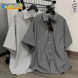 Camisas casuais masculinas blusas de blusa japonesas de manga curta de praia shirtrs shirtrs listrados roupas de verão shore shore camisetas para homens