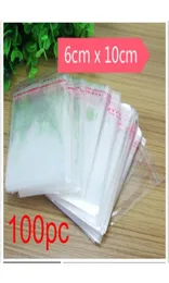 Hållbar 100 st Selfadhesive Clear Cellophane Bag Självförsegling Små plastpåsar för godisförpackning Cookie Packaging Bag Pouch1811621
